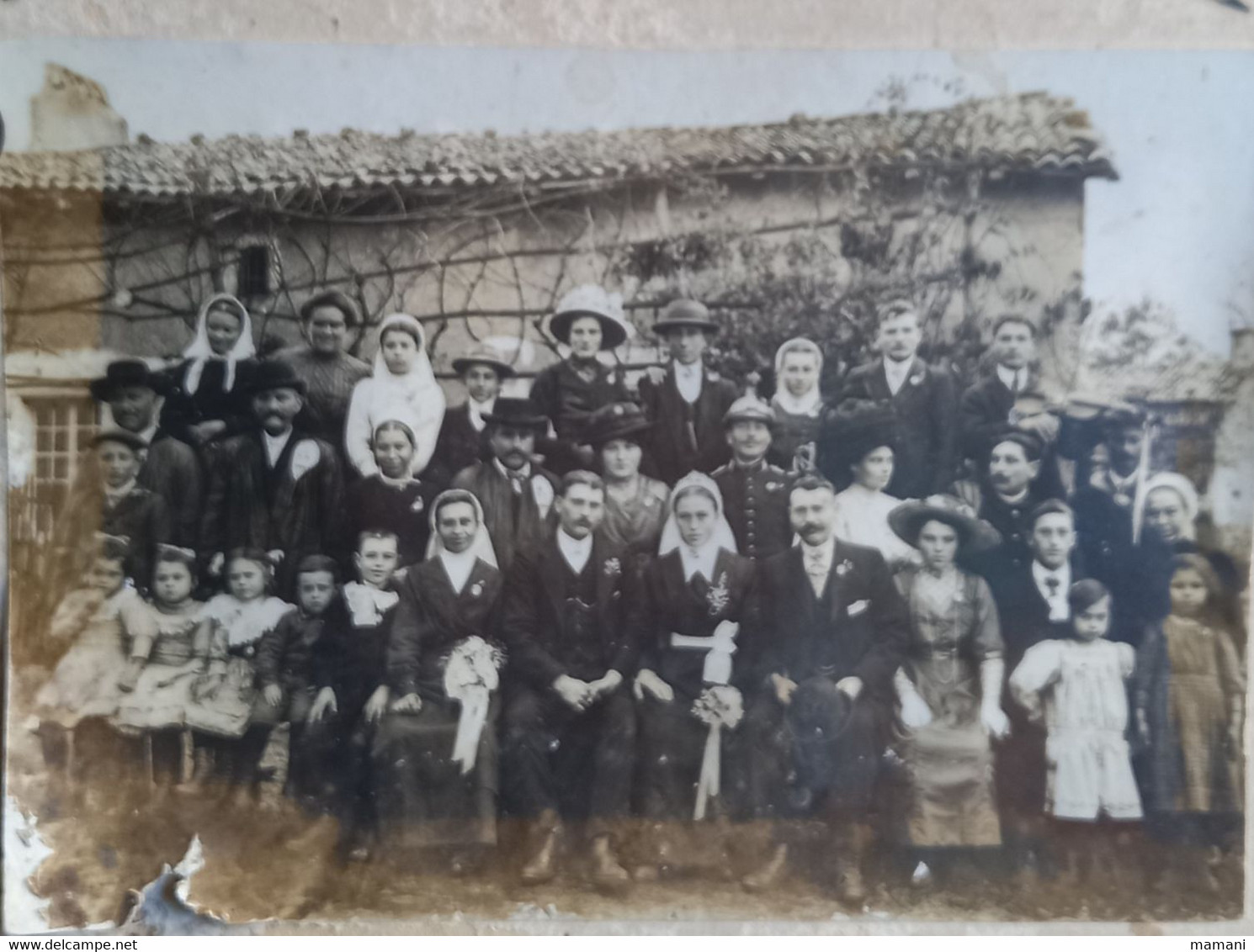 Photo Ancienne De Famille Photographe A Sauze Vaussais Coiffe Chapeau Etc... - Non Classificati