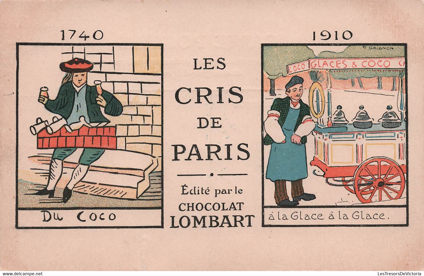 CPA Chocolat Lombart - Les Cris De Paris - Du Coco - à La Glace à La Glace - Advertising