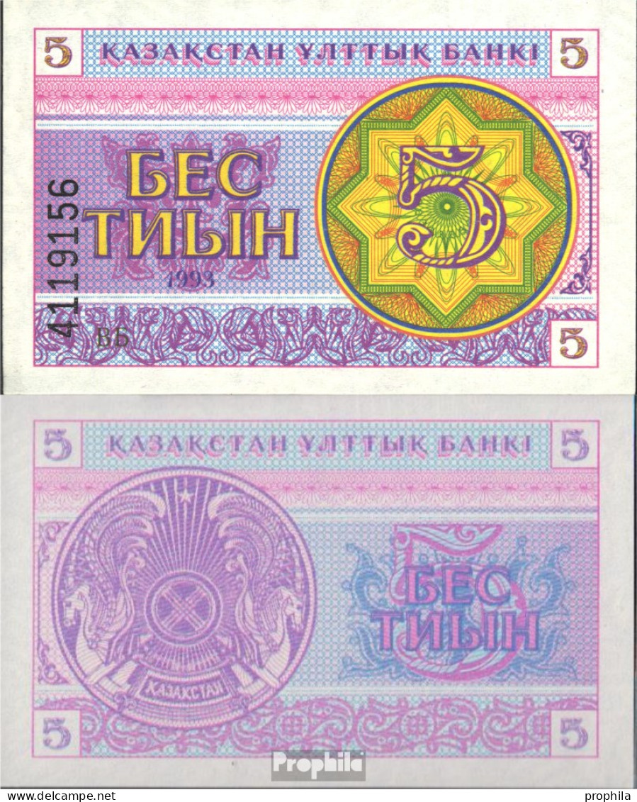 Kasachstan Pick-Nr: 3a Bankfrisch 1993 5 Tyin - Kazakhstan