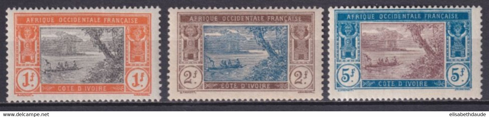 1913 - COTE D'IVOIRE - YVERT N° 55/57 * MLH - COTE = 18.5 EUR. - Unused Stamps