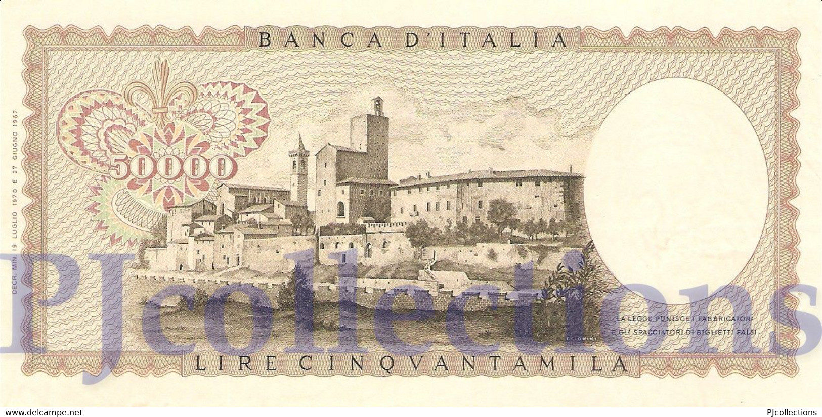 ITALY 50000 LIRE 1970 PICK 99b XF - 50000 Liras