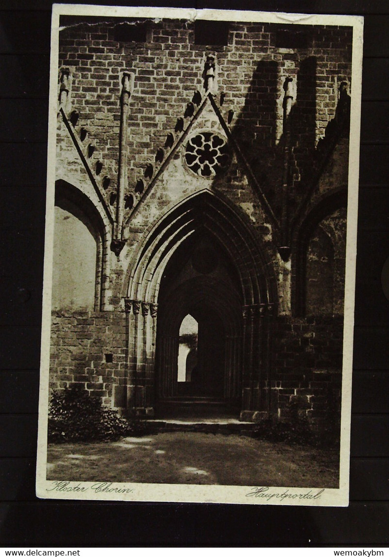 Ansichtskarte Vom Kloster Chorin - Hauptportal (Kupfertiefdruck) Aus ANGERMÜNDE 25.10.1936 Mit 6 Pf Hindenburg Knr: 550 - Eberswalde