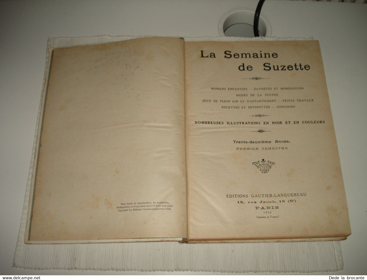 C24 / Reliure éditeur  " La semaine de Suzette " 32 èm année 1 er semestre  1936