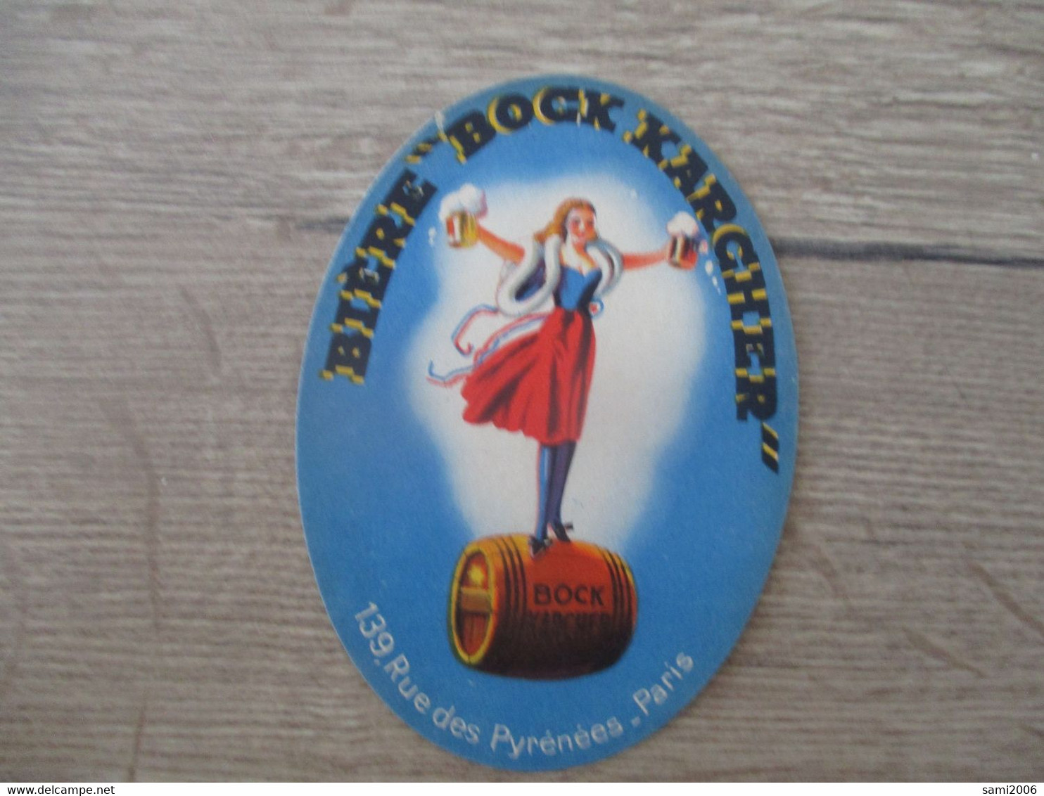 PUBLICITE ETIQUETTE BIERE BOCK KARCHER FEMME BARRIQUE - Alcools