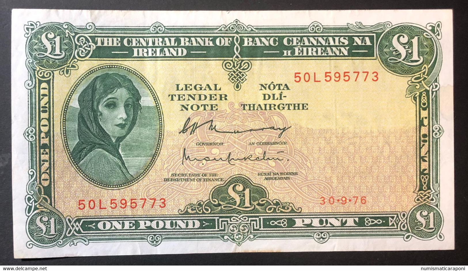 Irlanda Ireland 1 Pound 30 09 1976 Pick#64d Bb+ LOTTO 1615 - Iceland