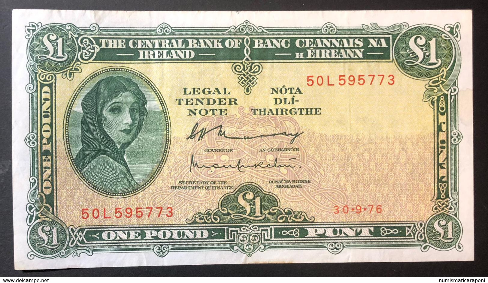 Irlanda Ireland 1 Pound 30 09 1976 Pick#64d Bb+ LOTTO 1615 - Island