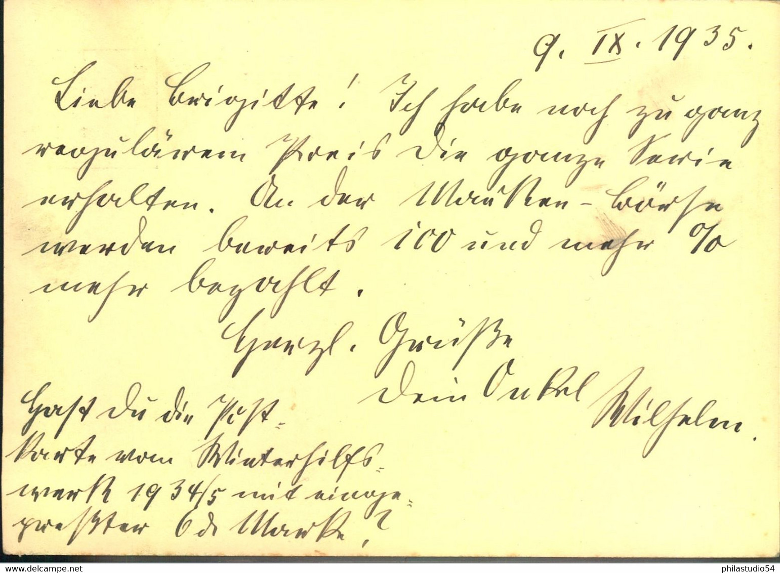 1935, Privatganzsachenkarte "Münchener Postwertzeichen-Ausstellung" Mit Sonderstempel Und Viel Text. - Private Postal Stationery