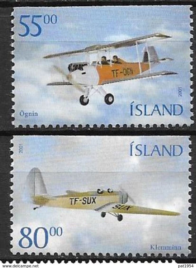 Islande 2001 N°913A/913B Neufs** Avions - Unused Stamps