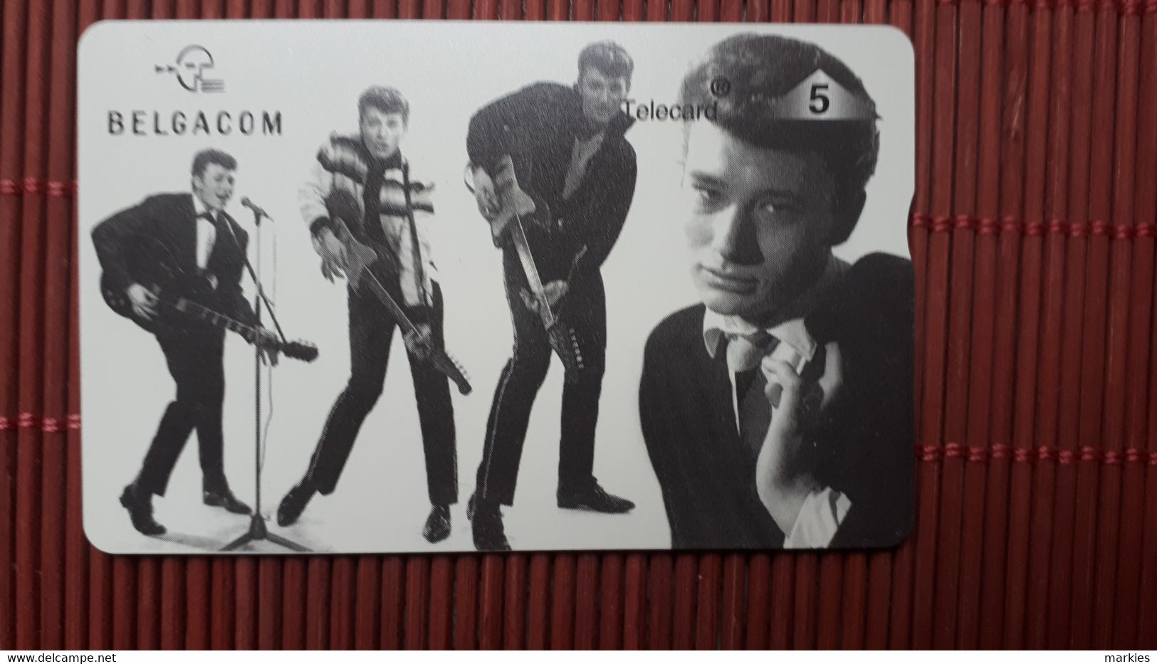 P 382 Johnny Hallyday Demo Card Without Control Number Very Rare - Sans Puce