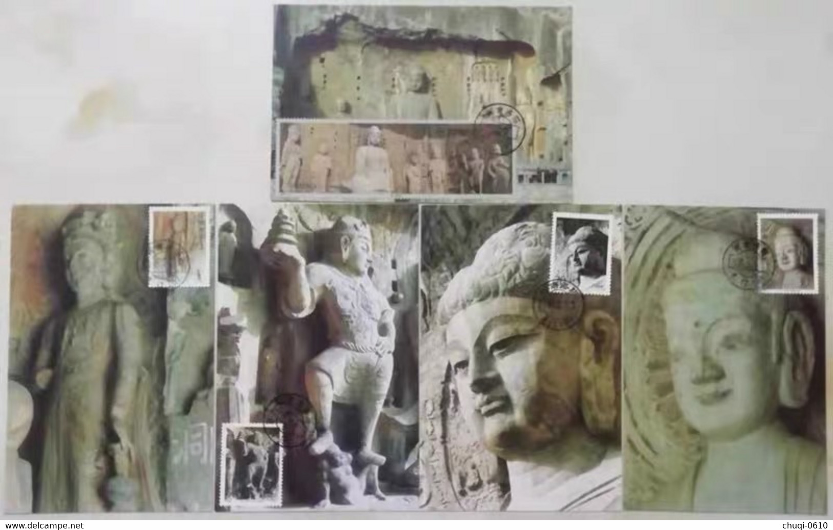 China Maximum Card，1993-13 First Day Stamp Of Longmen Grottoes In Luoyang，5 Pcs - Cartes-maximum