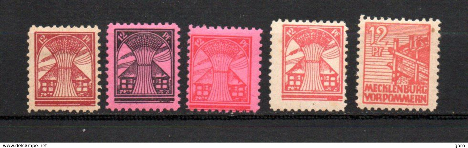 Alemania Oriental.-  Mecklembourg - Pomeranie   1945-46  .-  Y&T  Nº   12/15 - 31   *   ( C/ Charniere ) - Mecklenbourg-Schwerin