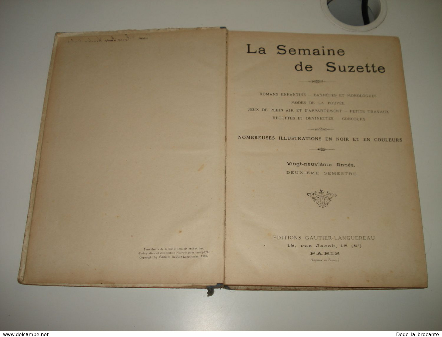 C24 / Reliure éditeur  " La semaine de Suzette " 29 èm année 2 èm semestre  1933