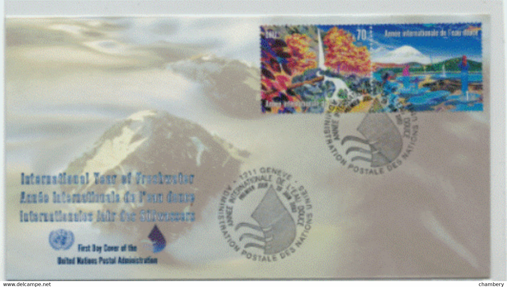 Nations Unies - "Année Internationale De L'eau Douce" - Enveloppe 1er Jour Du 20 Juin 2003 - Série Oblitéré N° 482 à 483 - Storia Postale