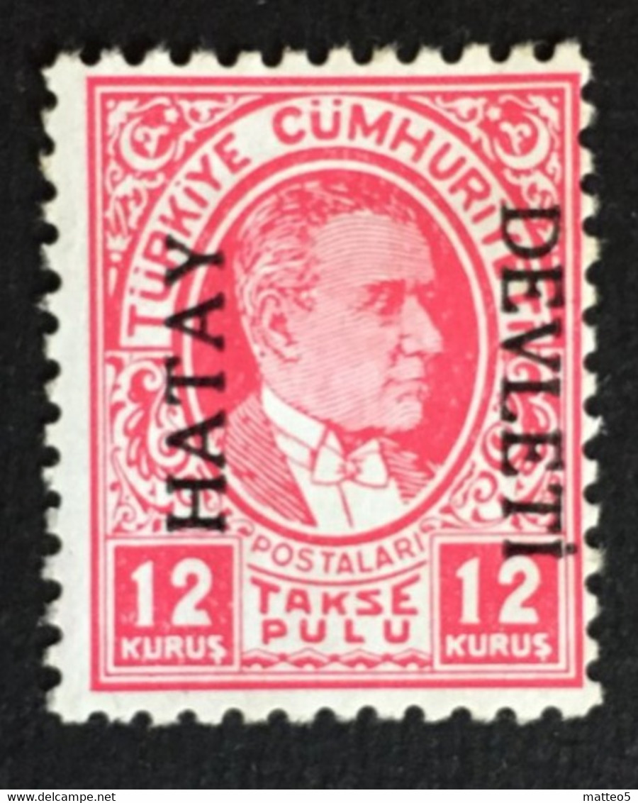 1939 - Turkey Turkish Hatay - Turkish Postage Due - Stamps Overprinted Hatay Devleti - New  -( Mint Hinged) - 1934-39 Sandjak D'Alexandrette & Hatay