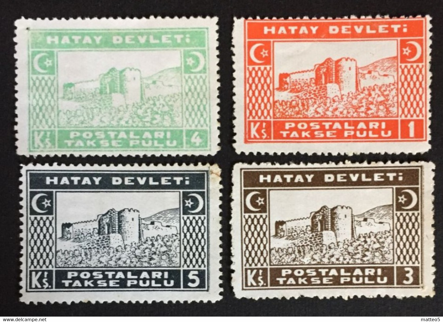 1939 - Turkey Turkish Hatay  State - Castles - 4 Stamps - New  -( Mint Hinged) - 1934-39 Sandjak D'Alexandrette & Hatay