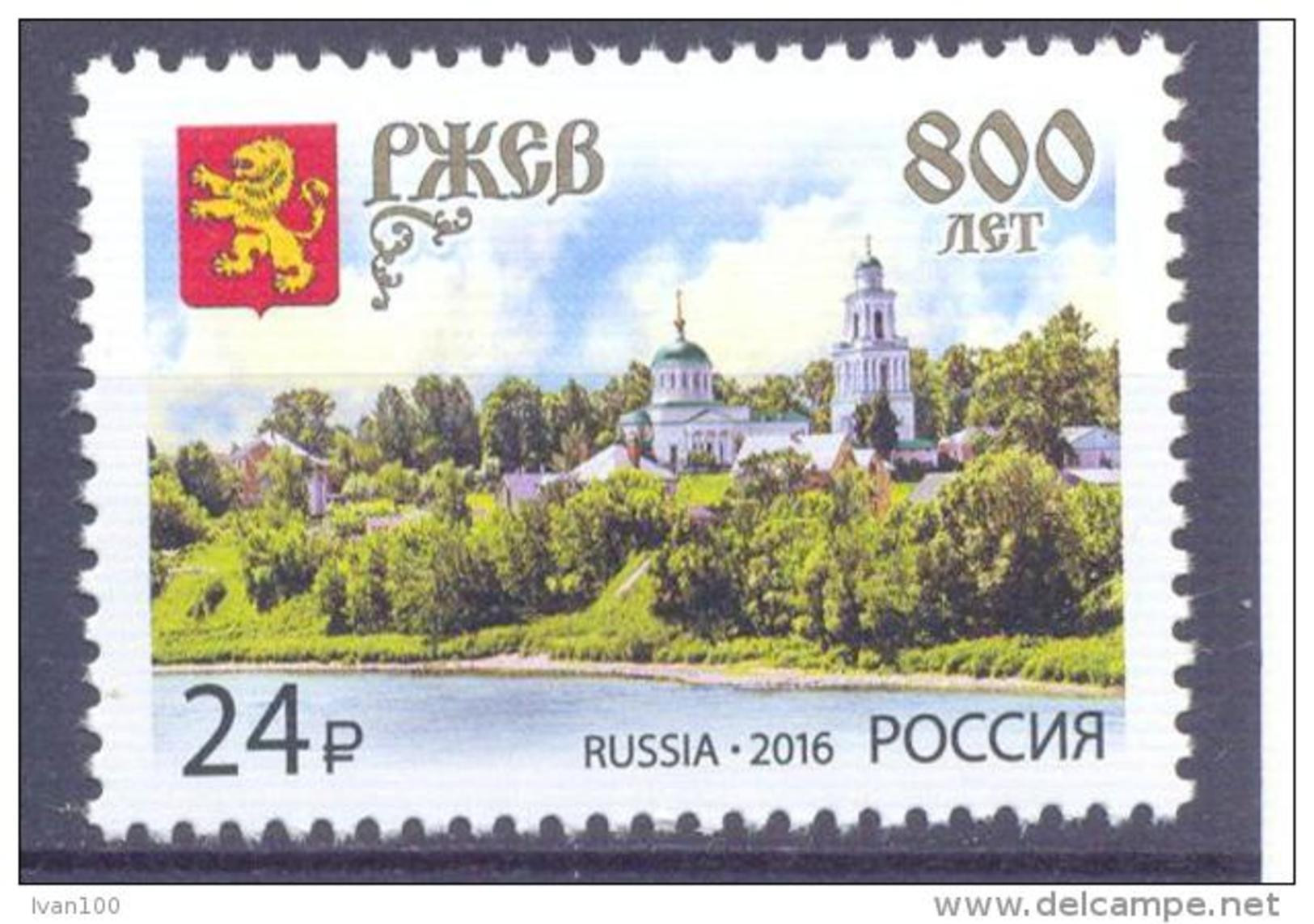 2016. Russia, 800y Of Rzhev, City, 1v, Mint/** - Unused Stamps