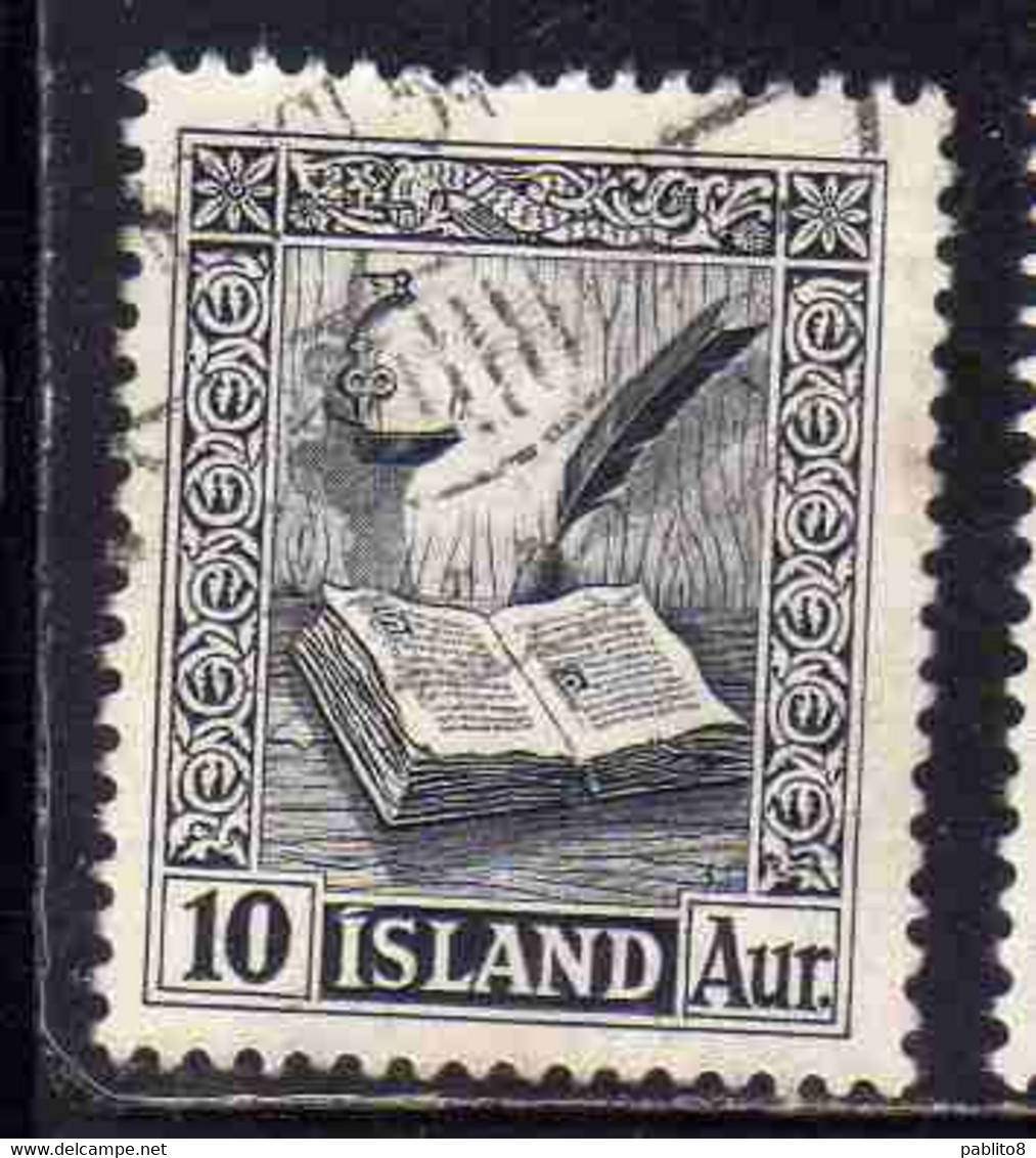 ISLANDA ICELAND ISLANDE 1953 REJKJABOK 10k USED USATO OBLITERE' - Aéreo