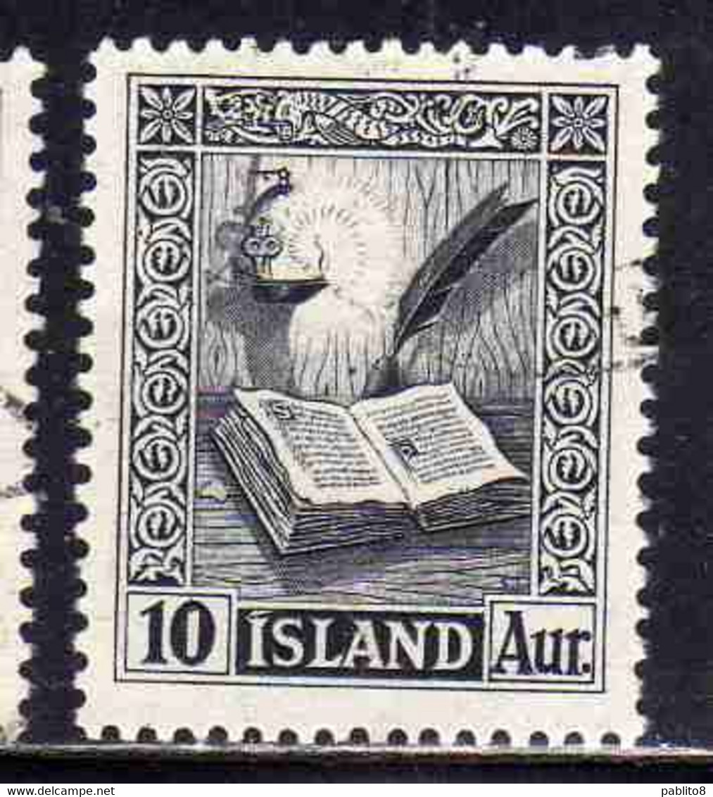 ISLANDA ICELAND ISLANDE 1953 REJKJABOK 10a USED USATO OBLITERE' - Oblitérés