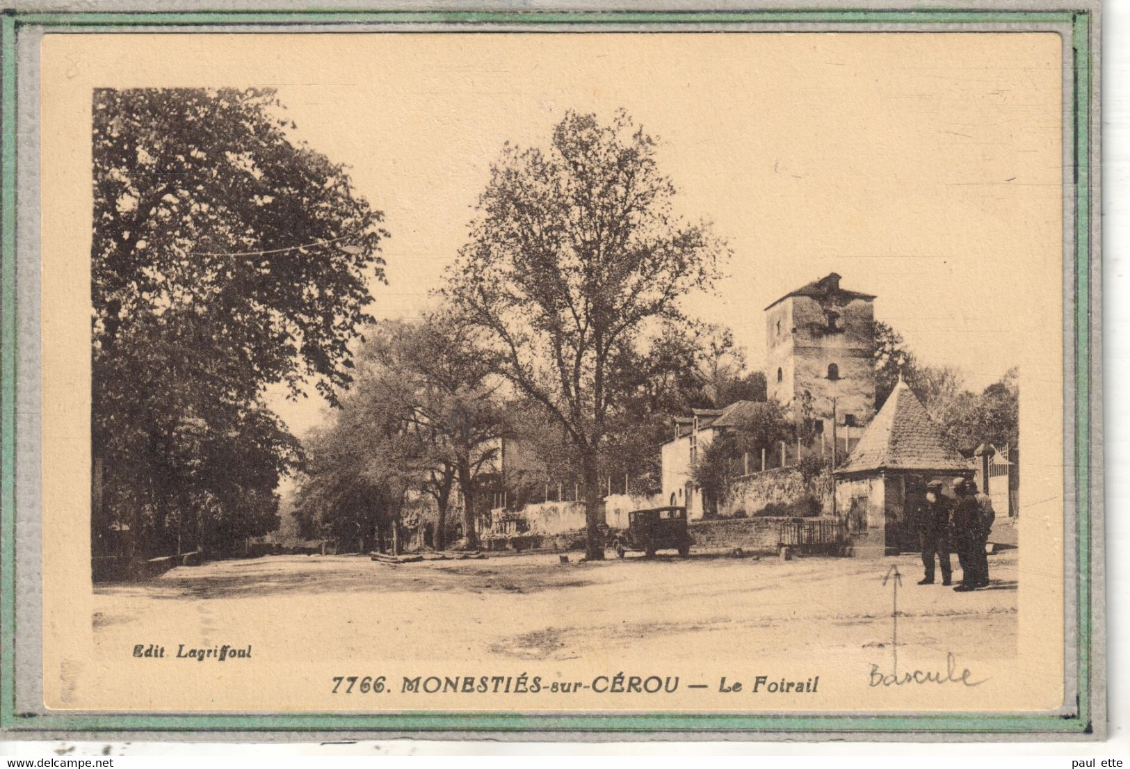 CPA - (81) MONESTIES-sur-CEROU - Aspect De La Bascule (Poids Public) De La Place Du Foirail Dans Les Années 30 - - Monesties