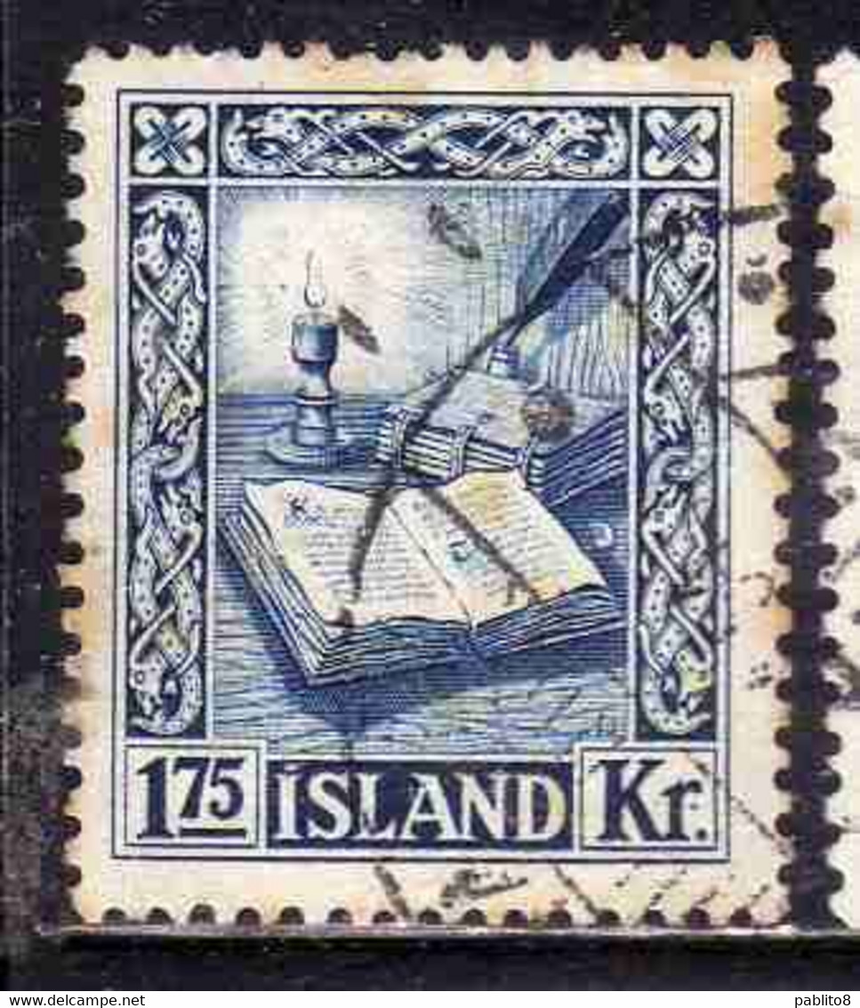 ISLANDA ICELAND ISLANDE 1953 REJKJABOK 1.75k USED USATO OBLITERE' - Usados