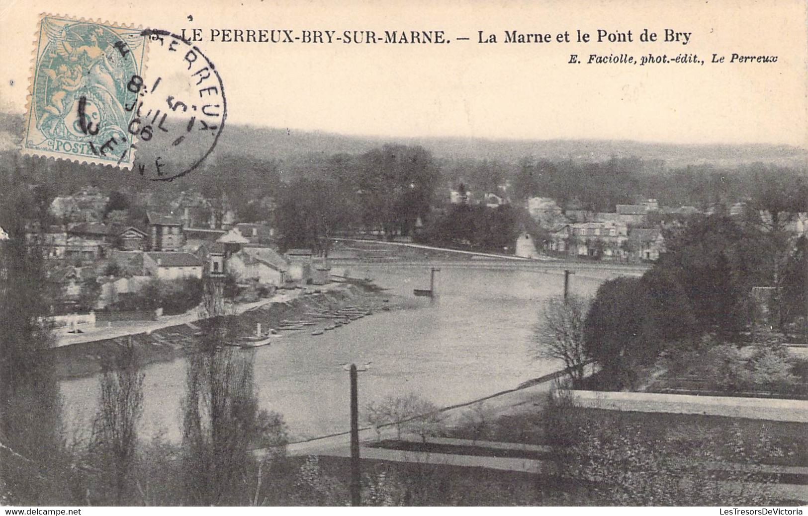 CPA - France - Le Perreux Bry Sur Marne - La Marne Et Le Pont De Bry - Oblitérée 1906 - Pont - Rivière - Village - Le Perreux Sur Marne