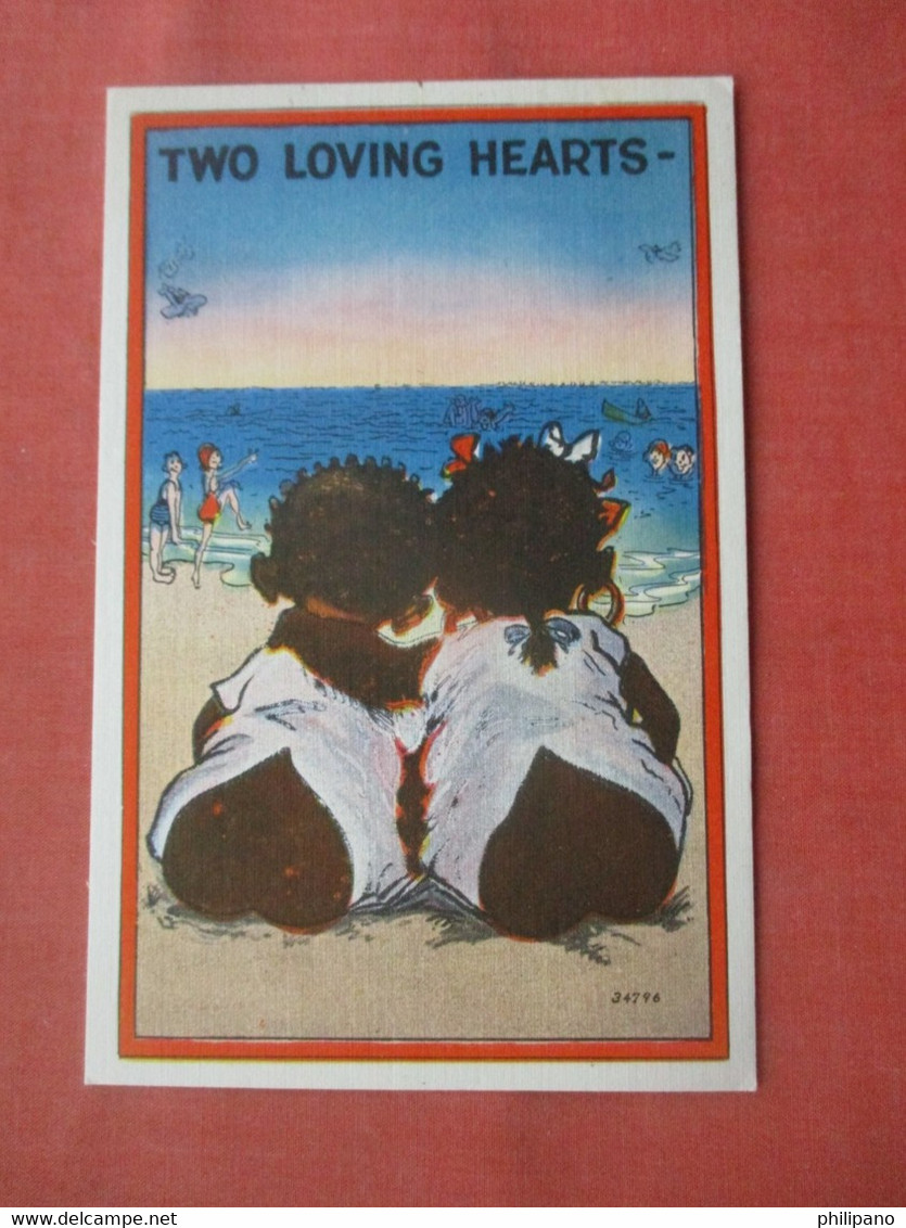 Black Americana  Two Loving Hearts.    Ref 5759 - Black Americana