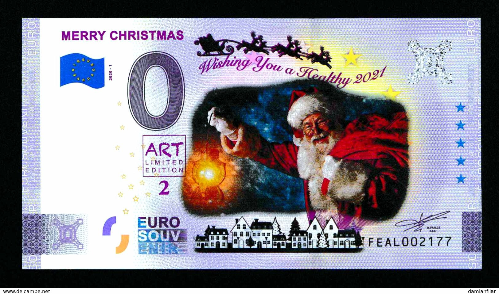 0 Euro Souvenir Merry Christmas Malta Art2 FEAL 2020-1 Color - Malta