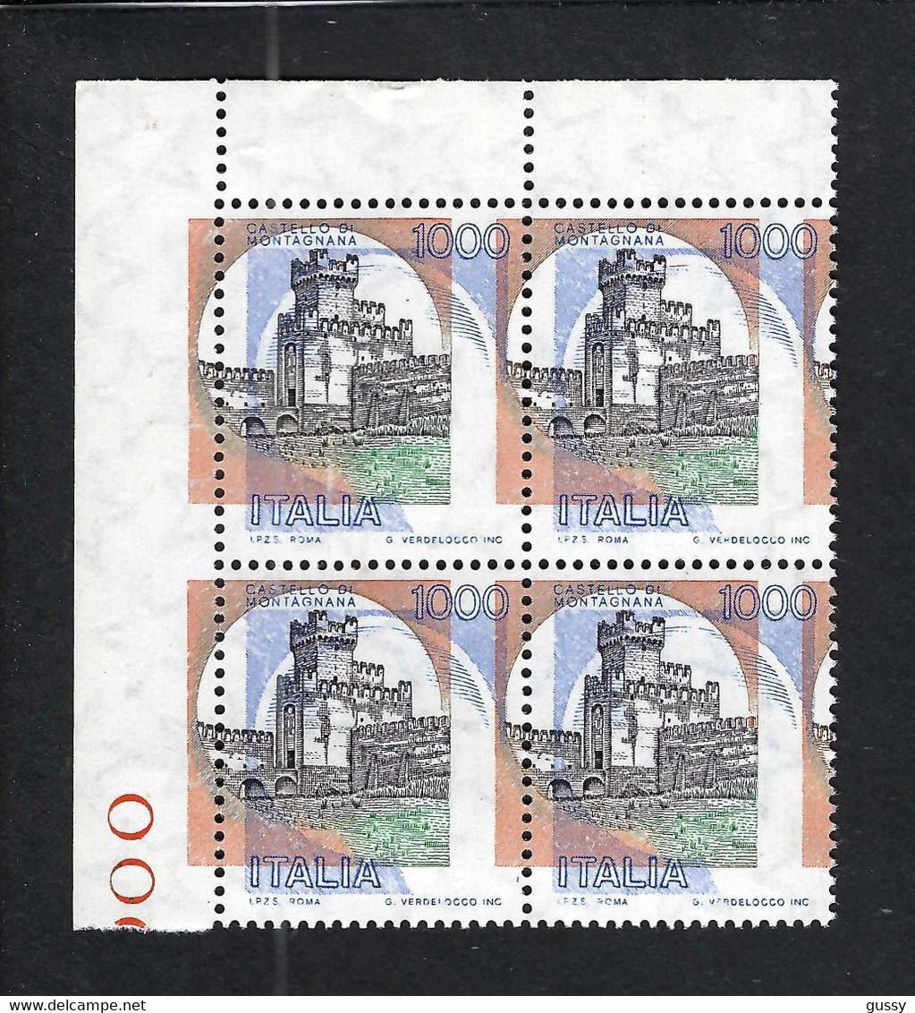 ITALIE 1980: Bloc De 4 CDF Du ZNr.1735 Neufs**, Var. "couleurs Orange, Noire Et Verte Fortement Déplacées" R - 1971-80:  Nuovi