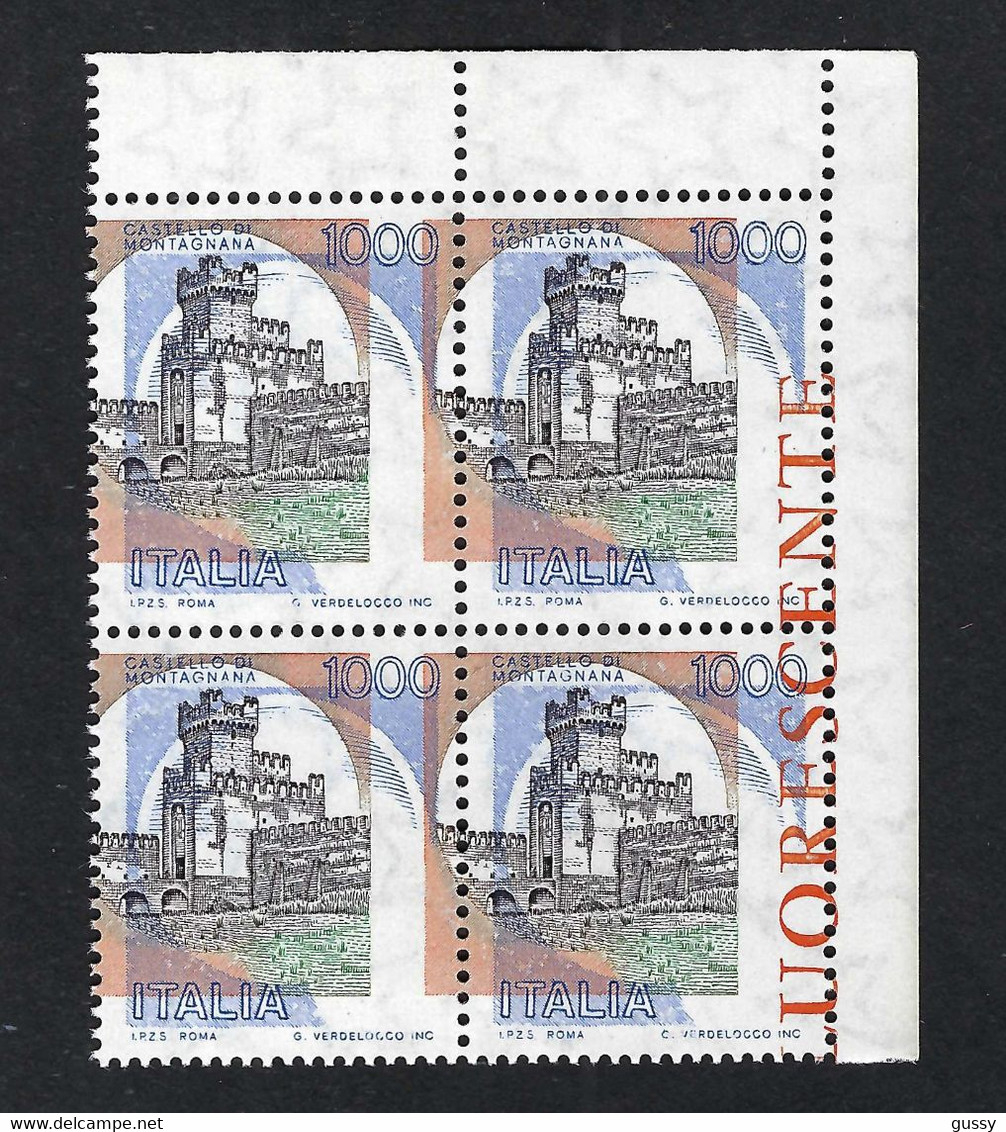 ITALIE 1980: Bloc De 4 CDF Du ZNr.1735 Neufs**, Var. "couleurs Orange, Noire Et Verte Fortement Déplacées" RR - 1971-80:  Nuovi