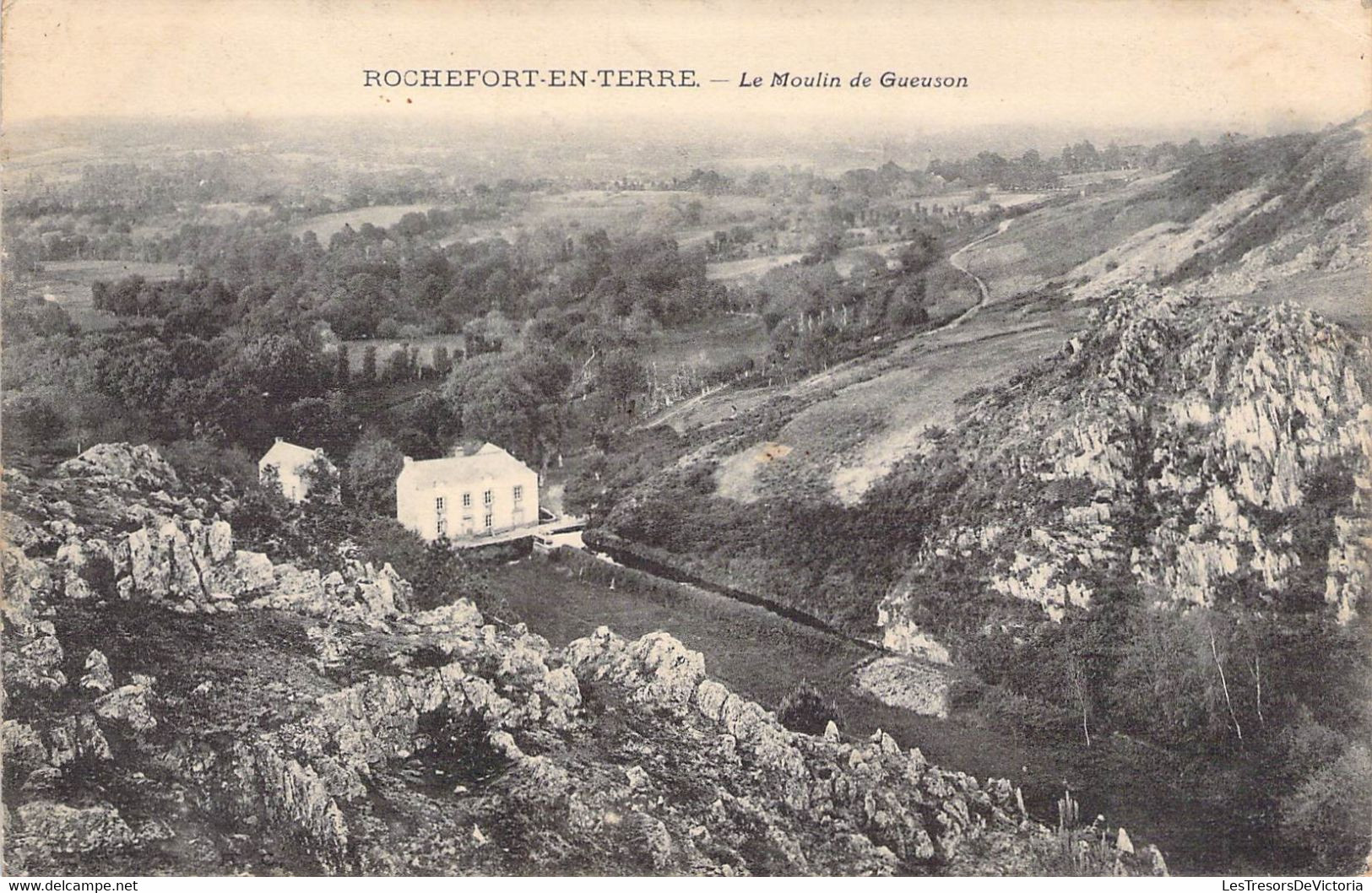 CPA - France - Rochefort En Terre - Le Moulin De Gueuson - Oblitérée Morbihan Rochefort En Terre - Rivière - 1915 - Rochefort En Terre