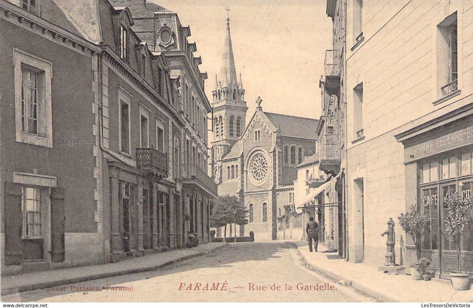 CPA - France - Paramè - Rue De La Gardelle - Eglise - Rosace - Restaurant Lelièvre - Pompe - Animée - Bazar Parisien - Parame