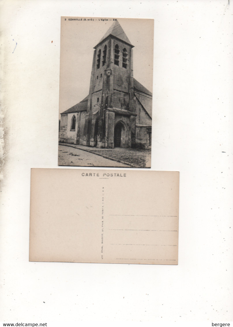 95. CPA - EZANVILLE - église -  Scan Du Verso   - - Ezanville