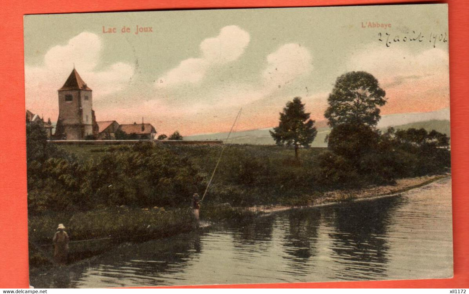 ZTZ-11 Lac De Joux L'Abbaye Pêcheur à La Ligne. Circuléé Vers L'Allemagne - L'Abbaye