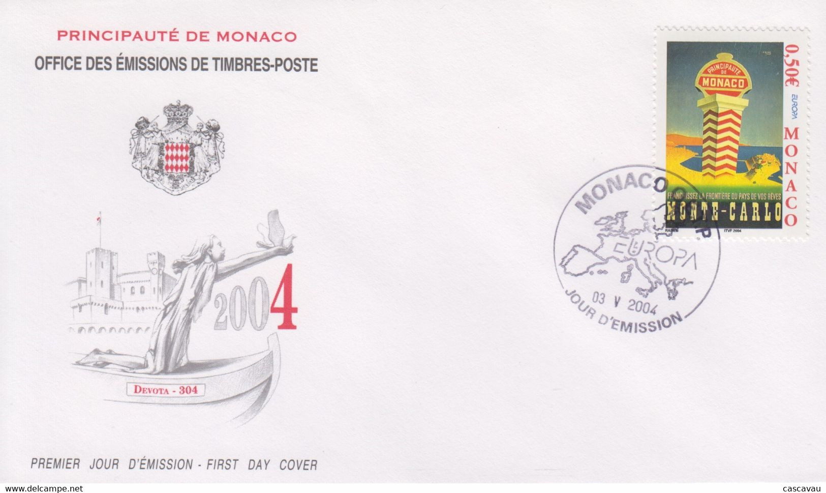 Enveloppe  FDC  1er  Jour   MONACO    EUROPA   2004 - 2004