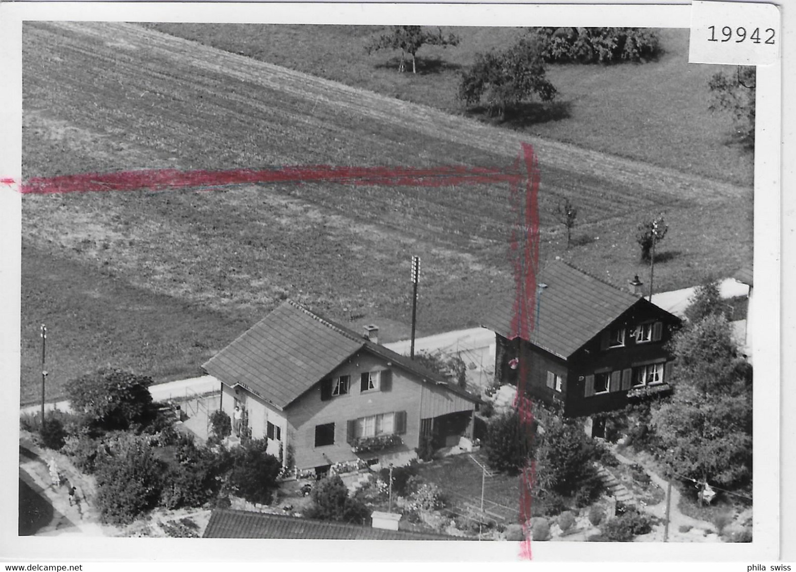 Flugaufnahme Zell ZH Breitistrasse - Foto: 90x125mm - Zell