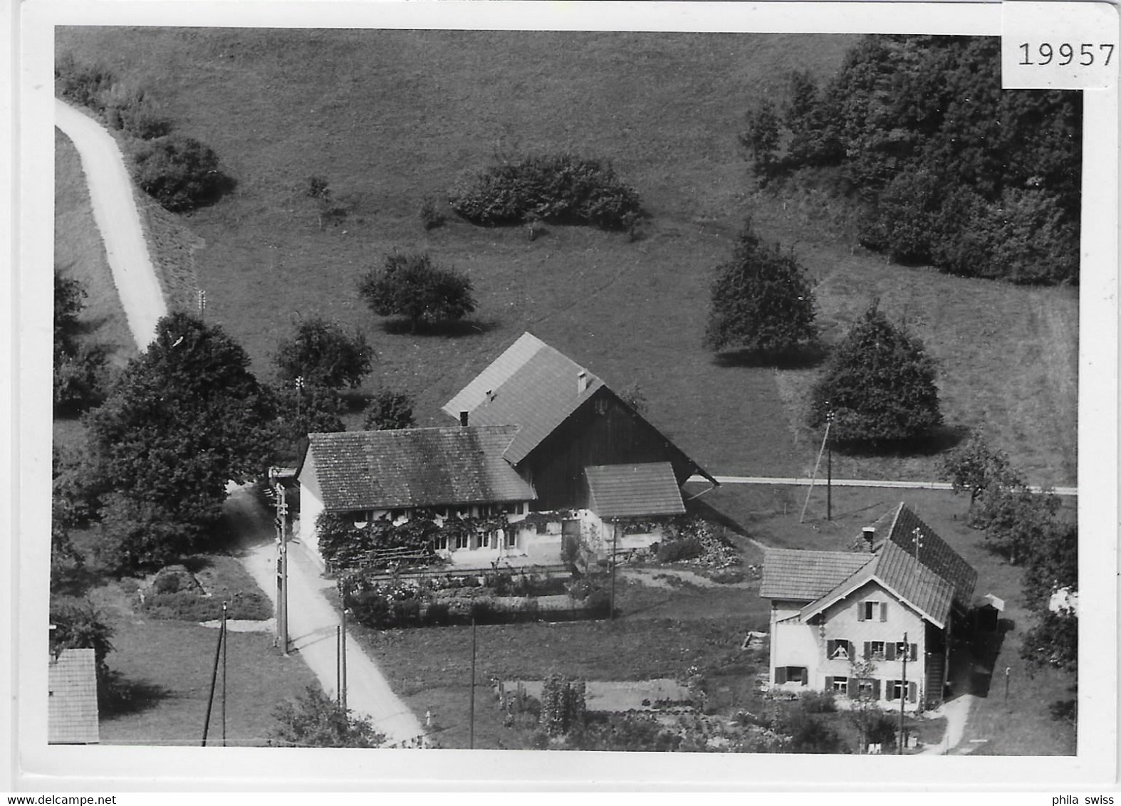 Flugaufnahme Zell ZH Bauernhof - Foto: 90x125mm - Zell