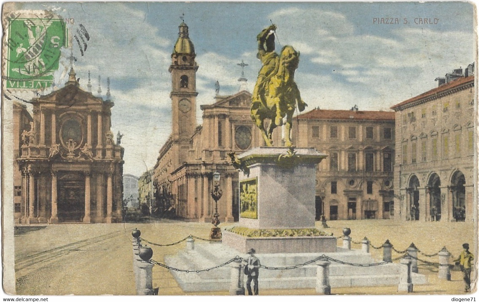 Torino Piazza S. Carlo 1911 - Lugares Y Plazas