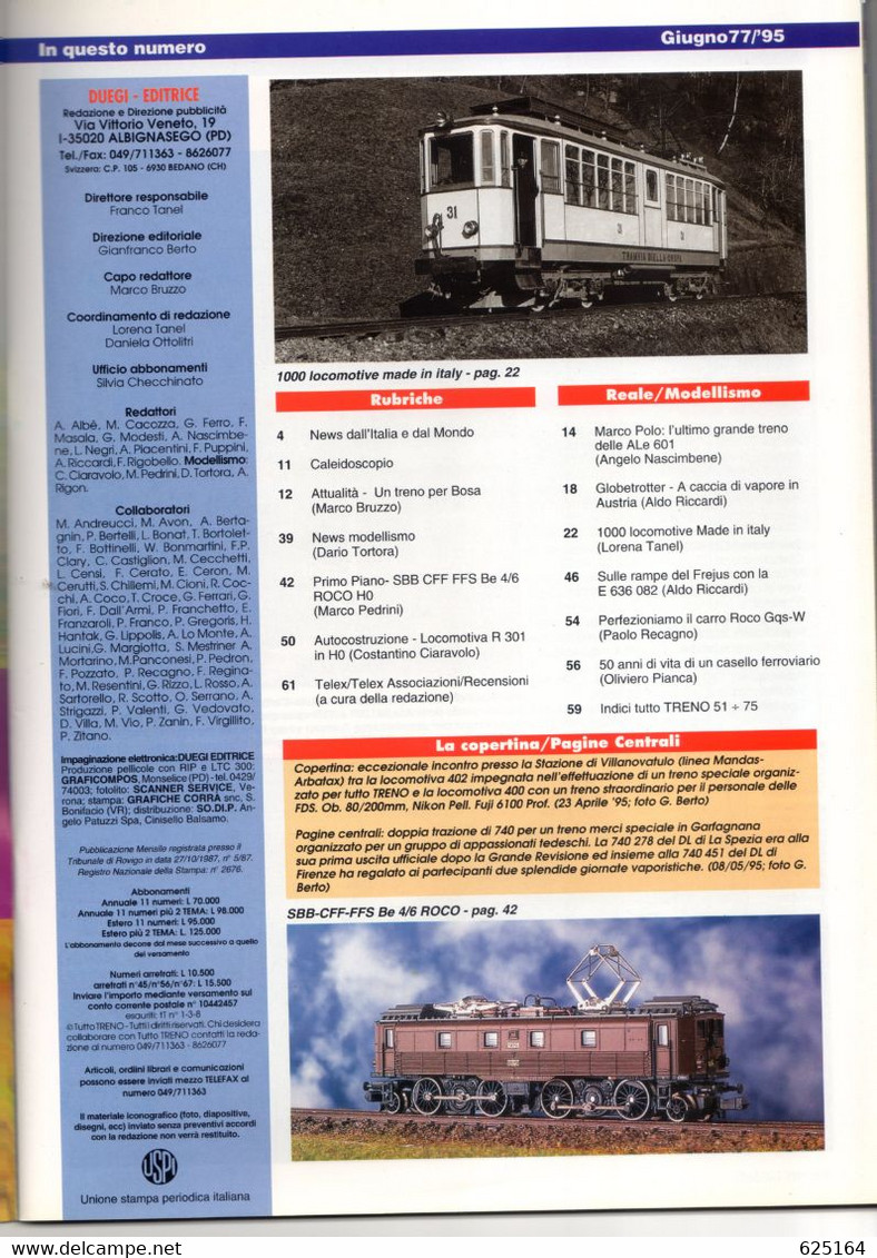 Magazine TUTTO TRENO No 77 Giugno 1995 - En Italien - Non Classificati