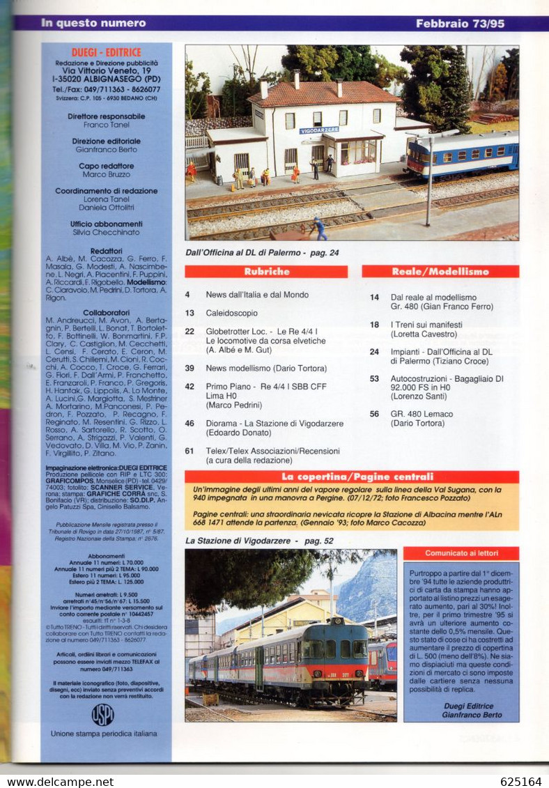 Magazine TUTTO TRENO No 73 Febbraio 1995 - En Italien - Unclassified