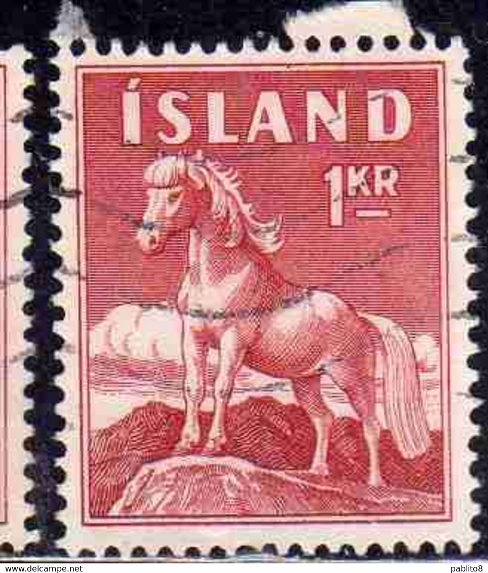 ISLANDA ICELAND ISLANDE 1960 ICELANDIC PONY 1k USED USATO OBLITERE' - Usados