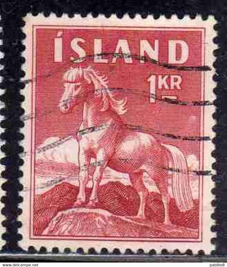 ISLANDA ICELAND ISLANDE 1960 ICELANDIC PONY 1k USED USATO OBLITERE' - Usados