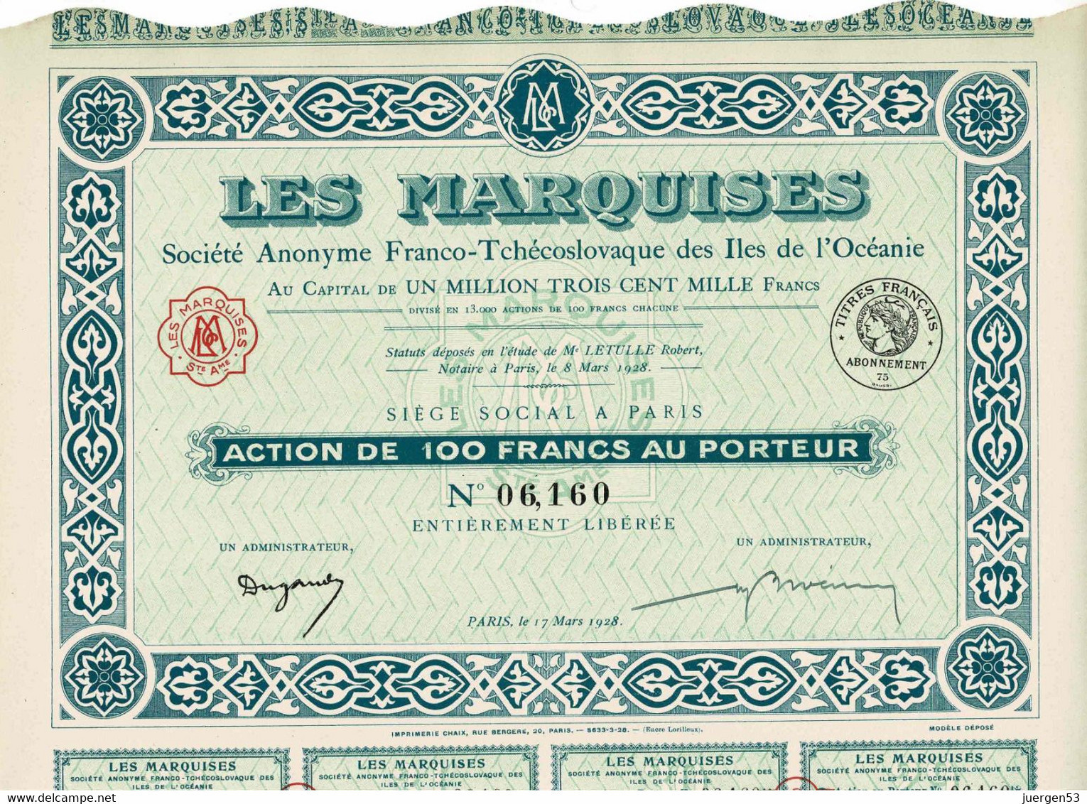 Les Marquises, S. A. Franco-Tchécoslovaque Des Iles De L'Océanie - A - C