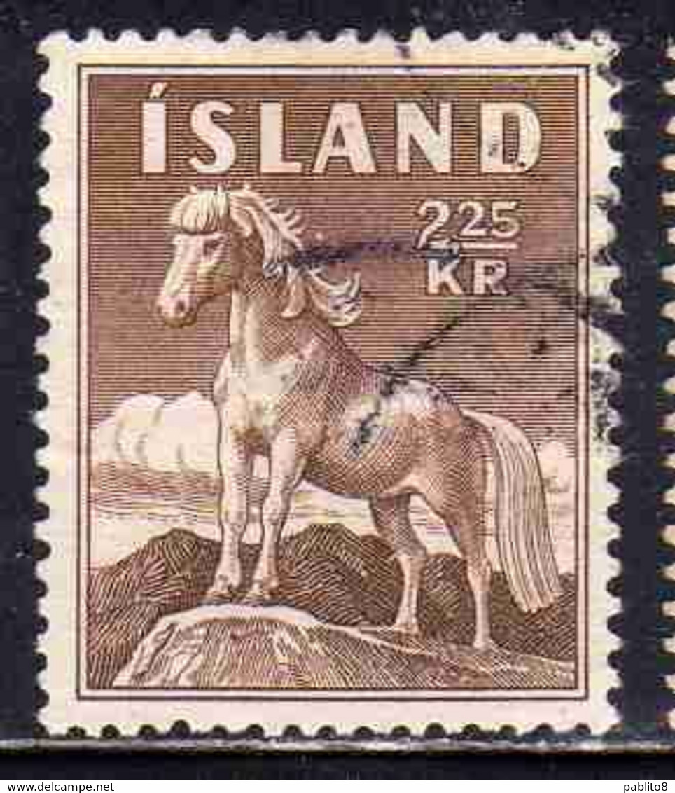 ISLANDA ICELAND ISLANDE 1958 ICELANDIC PONY 2.25k USED USATO OBLITERE' - Usados