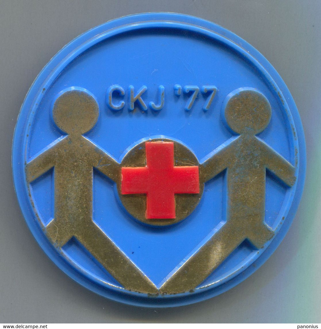 Red Cross Croix Rouge Rotes Kreuz, CKJ Yugoslavia, Vintage Big Pin Badge Abzeichen, D 65 Mm - Médical