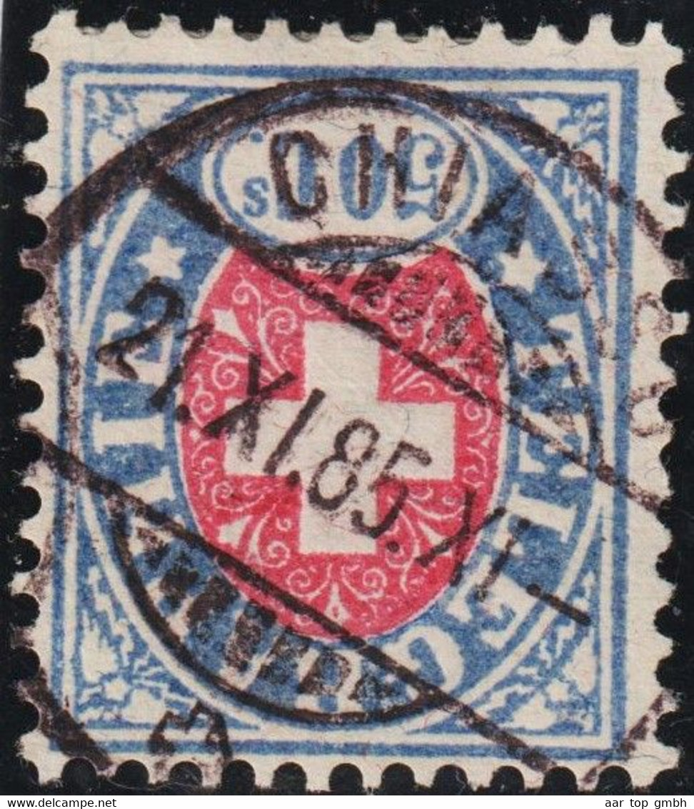 Heimat TI Chiaso 1885-11-21 Poststempel Auf Telegraphen-Marke 50 Rp. Zu#16 - Télégraphe