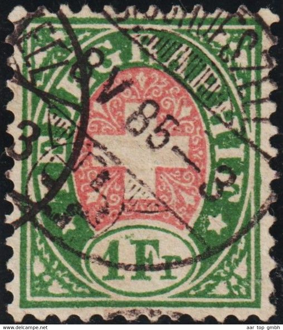 Heimat NE Chaux De Fondes 1886-06-08 Poststempel Auf Telegraphen-Marke 1 Fr. Zu#17 - Telegraafzegels