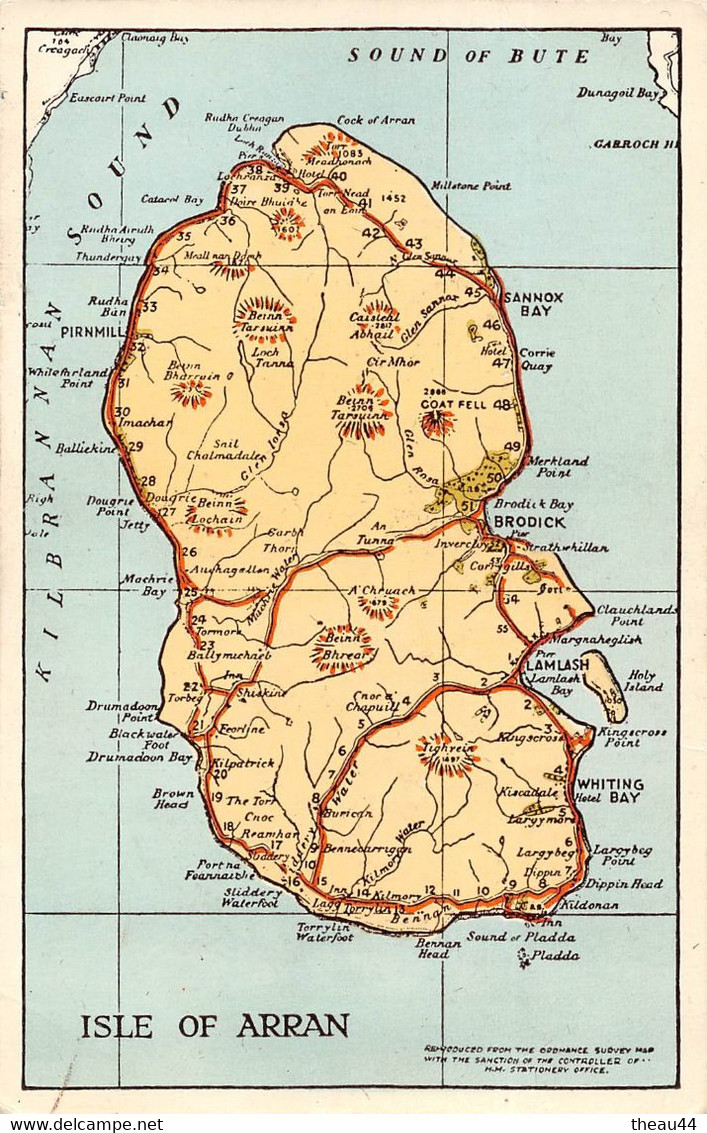 ROYAUME-UNI  -  ECOSSE  -  AYRSHIRE  -  Carte Géographique De L' " ISLE Of ARRAN " - Ayrshire