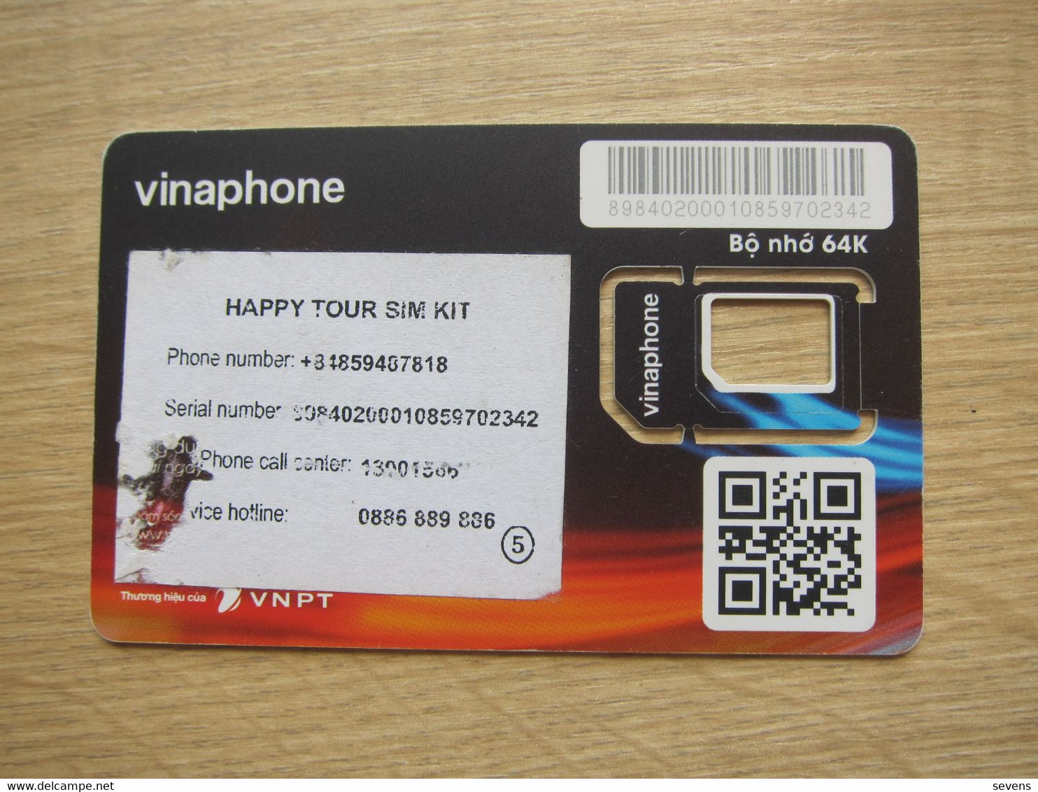 Vinaphone GSM Card, Frame Only,without Chip,with Scratch - Viêt-Nam