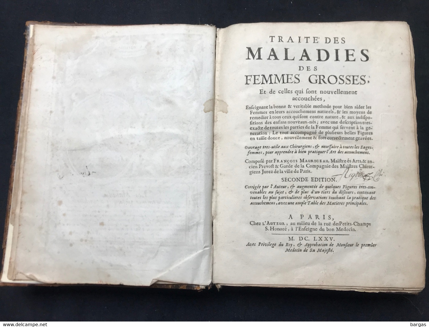 1675 - médecine - traité des maladies des femmes grosses - accouchement gynécologie