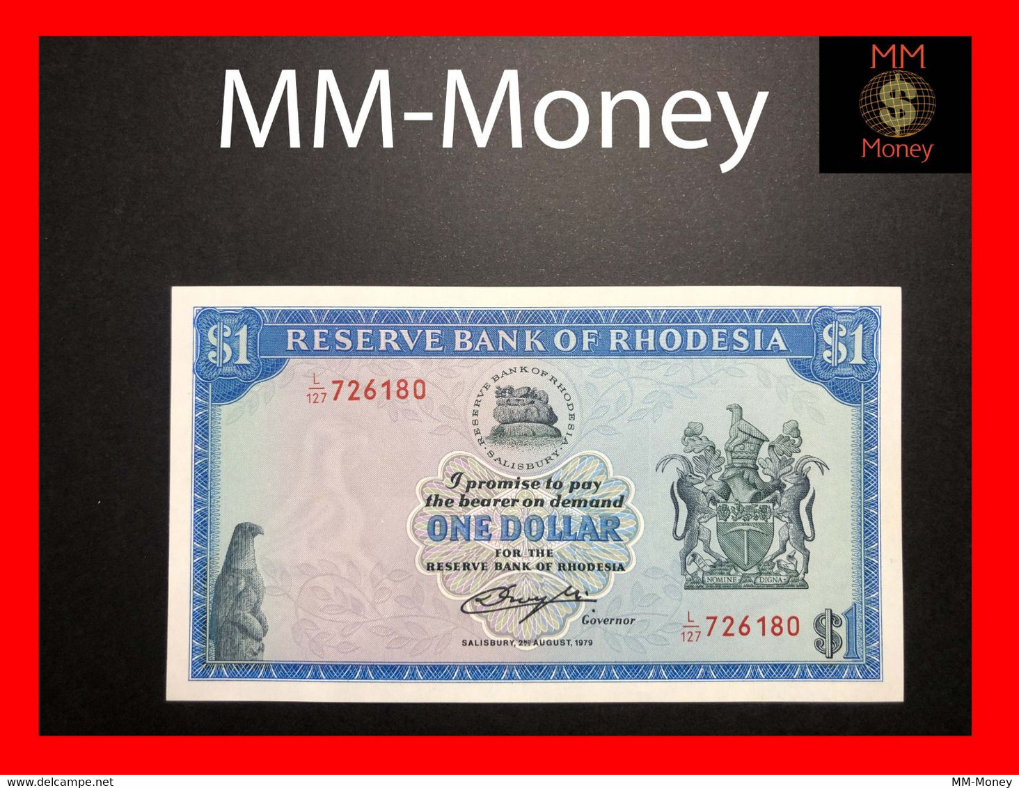 RHODESIA 1 $  2.8.1979   P. 38  AUNC - Rhodésie